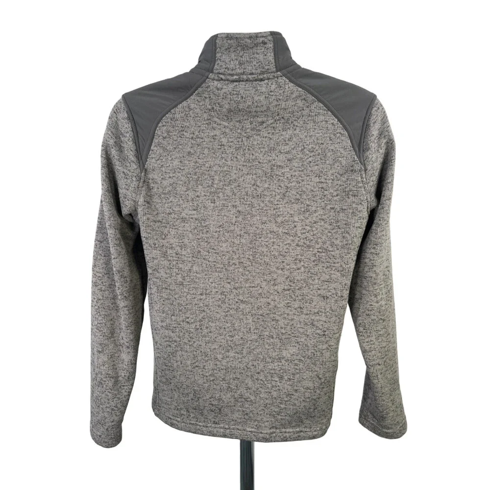Eddie Bauer Men's Gray 1/4 Zip Pocket Front Long Sleeve Pullover Sweater - S